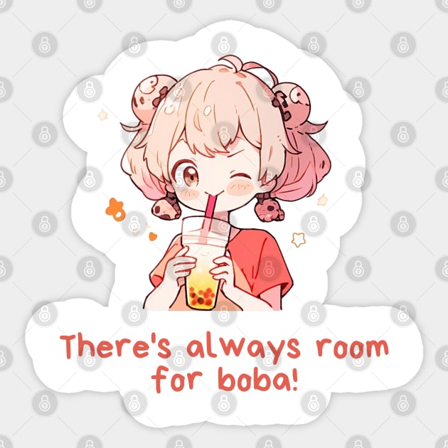 Cute Anime Girl Boba T Shirt for Boba Lovers Tee For Bubble Tea Lover Gift Kawaii Shirt For Asian Foodie Top Sticker by DaddyIssues